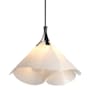 Hubbardton Forge Mobius 25" Wide Wood Pendant with Customizable Fabric Shade Black / Spun Frost