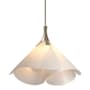 Hubbardton Forge Mobius 25" Wide Wood Pendant with Customizable Fabric Shade Soft Gold / Spun Frost