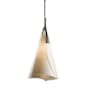 Hubbardton Forge Mobius 14" Wide Pendant Dark Smoke / Spun Frost