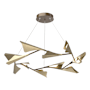 Hubbardton Forge Plume 49" Wide LED Pendant Bronze / Soft Gold