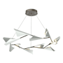 Hubbardton Forge Plume 49" Wide LED Pendant Dark Smoke / Vintage Platinum