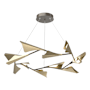 Hubbardton Forge Plume 49" Wide LED Pendant Dark Smoke / Soft Gold