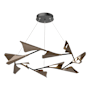 Hubbardton Forge Plume 49" Wide LED Pendant Black / Bronze