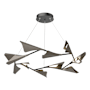 Hubbardton Forge Plume 49" Wide LED Pendant Black / Dark Smoke