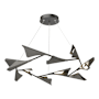Hubbardton Forge Plume 49" Wide LED Pendant Black / Natural Iron