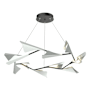 Hubbardton Forge Plume 49" Wide LED Pendant Black / Vintage Platinum