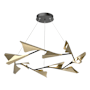 Hubbardton Forge Plume 49" Wide LED Pendant Black / Soft Gold