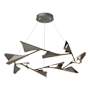 Hubbardton Forge Plume 49" Wide LED Pendant Natural Iron / Dark Smoke