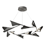 Hubbardton Forge Plume 49" Wide LED Pendant Natural Iron / Black