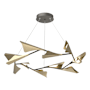 Hubbardton Forge Plume 49" Wide LED Pendant Natural Iron / Soft Gold