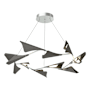 Hubbardton Forge Plume 49" Wide LED Pendant Vintage Platinum / Natural Iron