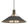 Hubbardton Forge Henry 4 Light 24" Wide Pendant Bronze / Natural Iron