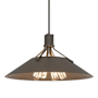 Hubbardton Forge Henry 4 Light 24" Wide Pendant Dark Smoke / Bronze
