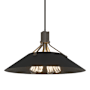 Hubbardton Forge Henry 4 Light 24" Wide Pendant Dark Smoke / Black