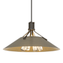 Hubbardton Forge Henry 4 Light 24" Wide Pendant Dark Smoke / Soft Gold