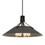 Hubbardton Forge Henry 4 Light 24" Wide Pendant Black / Dark Smoke