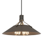 Hubbardton Forge Henry 4 Light 24" Wide Pendant Natural Iron / Bronze