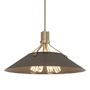 Hubbardton Forge Henry 4 Light 24" Wide Pendant Soft Gold / Bronze