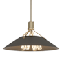Hubbardton Forge Henry 4 Light 24" Wide Pendant Soft Gold / Dark Smoke