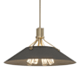 Hubbardton Forge Henry 4 Light 24" Wide Pendant Soft Gold / Natural Iron