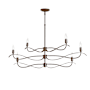 Hubbardton Forge Willow 6 Light 44" Wide Taper Candle Linear Chandelier Bronze