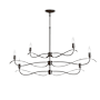 Hubbardton Forge Willow 6 Light 44" Wide Taper Candle Linear Chandelier Dark Smoke