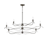 Hubbardton Forge Willow 6 Light 44" Wide Taper Candle Linear Chandelier Oil Rubbed Bronze