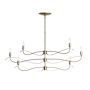 Hubbardton Forge Willow 6 Light 44" Wide Taper Candle Linear Chandelier Vintage Platinum