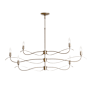 Hubbardton Forge Willow 6 Light 44" Wide Taper Candle Linear Chandelier Soft Gold