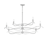 Hubbardton Forge Willow 6 Light 44" Wide Taper Candle Linear Chandelier Sterling