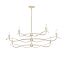 Hubbardton Forge Willow 6 Light 44" Wide Taper Candle Linear Chandelier Modern Brass