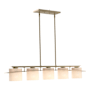 Hubbardton Forge Ellipse 5 Light 42" Wide Linear Chandelier Soft Gold / Opal