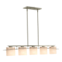 Hubbardton Forge Ellipse 5 Light 42" Wide Linear Chandelier Sterling