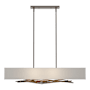 Hubbardton Forge Brindille 4 Light 42" Wide Linear Chandelier Bronze / Natural Anna