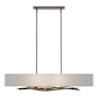 Hubbardton Forge Brindille 4 Light 42" Wide Linear Chandelier Dark Smoke / Natural Anna