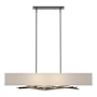 Hubbardton Forge Brindille 4 Light 42" Wide Linear Chandelier Natural Iron / Flax