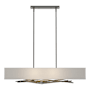 Hubbardton Forge Brindille 4 Light 42" Wide Linear Chandelier Natural Iron / Natural Anna
