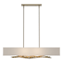 Hubbardton Forge Brindille 4 Light 42" Wide Linear Chandelier Soft Gold / Flax