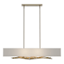 Hubbardton Forge Brindille 4 Light 42" Wide Linear Chandelier Soft Gold / Natural Anna