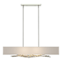 Hubbardton Forge Brindille 4 Light 42" Wide Linear Chandelier Sterling / Flax