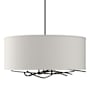 Hubbardton Forge Brindille 3 Light 22" Wide Pendant with Customizable Fabric Shade Black / Flax