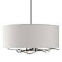 Hubbardton Forge Brindille 3 Light 22" Wide Pendant with Customizable Fabric Shade Natural Iron / Flax