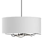 Hubbardton Forge Brindille 3 Light 22" Wide Pendant with Customizable Fabric Shade Natural Iron / Natural Anna