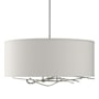 Hubbardton Forge Brindille 3 Light 22" Wide Pendant with Customizable Fabric Shade Vintage Platinum / Flax
