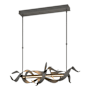 Hubbardton Forge Folio 38" Wide Linear Pendant Natural Iron