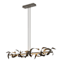 Hubbardton Forge Folio 64" Wide Linear Pendant Dark Smoke