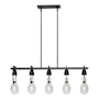 Hubbardton Forge New Traditional 5 Light 41" Wide Linear Chandelier Black / Clear