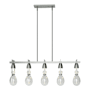 Hubbardton Forge New Traditional 5 Light 41" Wide Linear Chandelier Vintage Platinum / Clear