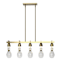 Hubbardton Forge New Traditional 5 Light 41" Wide Linear Chandelier Modern Brass