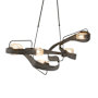 Hubbardton Forge Graffiti 5 Light 51" Wide Pendant Natural Iron / Clear